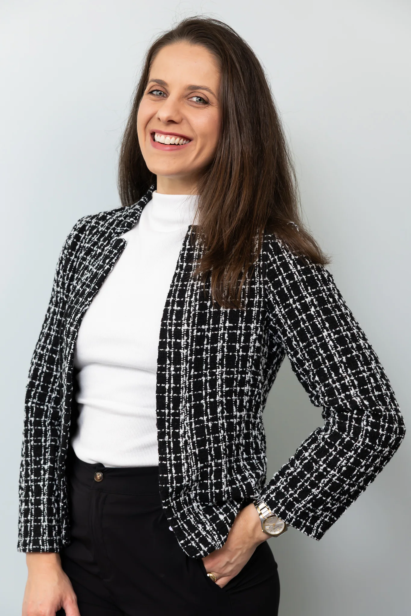 Finished personal brand portrait of a confident businesswoman